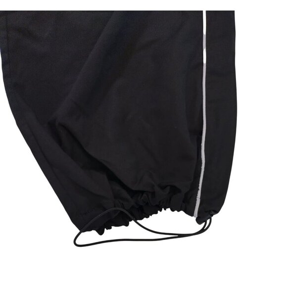 Black Track Pants With White Piping Elastic Waist & Ankles Drawstring Size S. - Picture 4 of 6